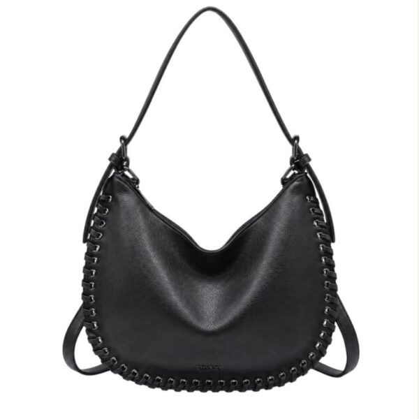 Bolso de Hombro Sintético Hobo Coveri Collection con Costuras Decorativas para Mujer - Imagen 3