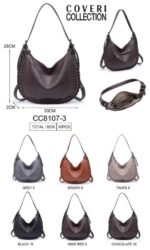 Bolso de Hombro Sintético Hobo Coveri Collection con Costuras Decorativas para Mujer - Imagen 7