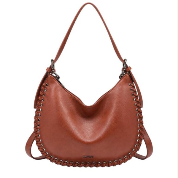 Bolso de Hombro Sintético Hobo Coveri Collection con Costuras Decorativas para Mujer - Imagen 2