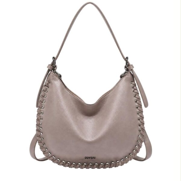 Bolso de Hombro Sintético Hobo Coveri Collection con Costuras Decorativas para Mujer - Imagen 4