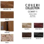 Cartera Sintética Coveri Collection de Mujer con Solapa Bicolor y Varios Compartimentos