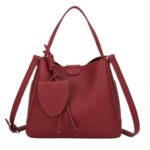 Bolso de Mano Sintético para Mujer con Compartimentos Laterales y Monedero Compacto Extra