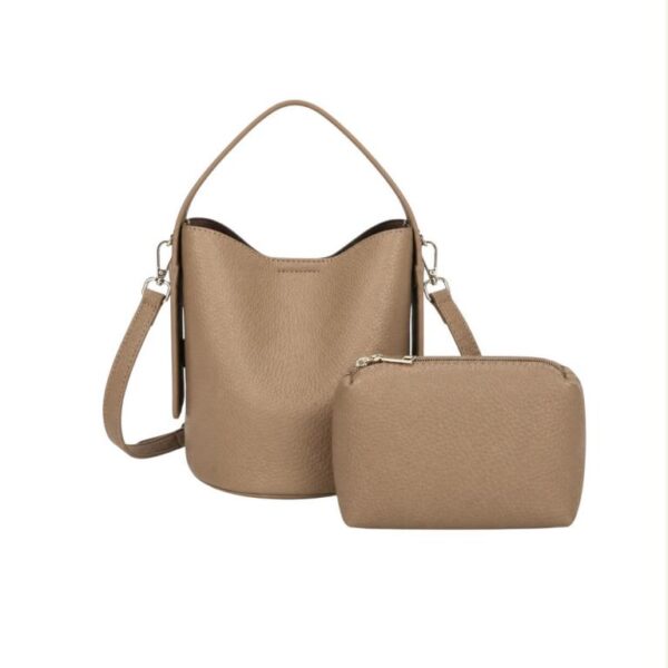 Bolso de Mano Sintético para Mujer con Imanes Laterales y Neceser Extra con Cierre de Cremallera - Imagen 2