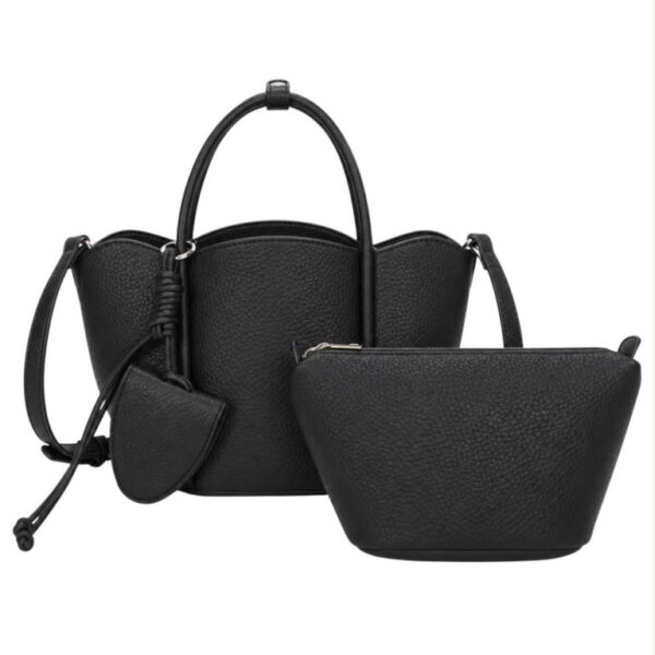 Bolso de Mano Sintético de Mujer con Neceser Extra y Monedero Compacto de Botón - Imagen 5