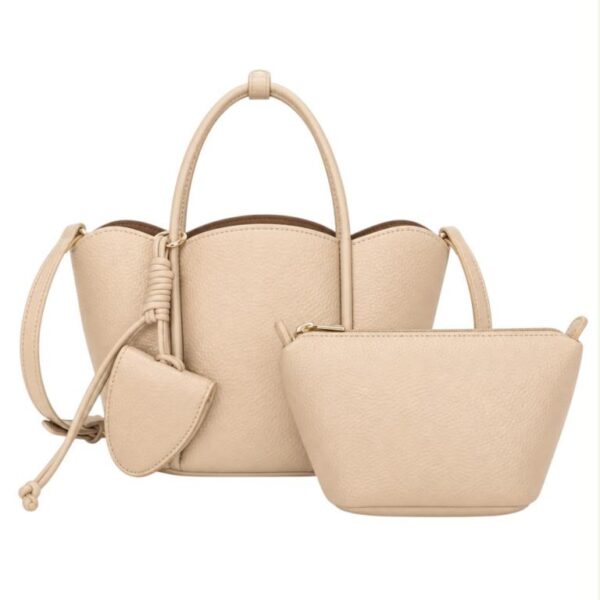 Bolso de Mano Sintético de Mujer con Neceser Extra y Monedero Compacto de Botón - Imagen 4
