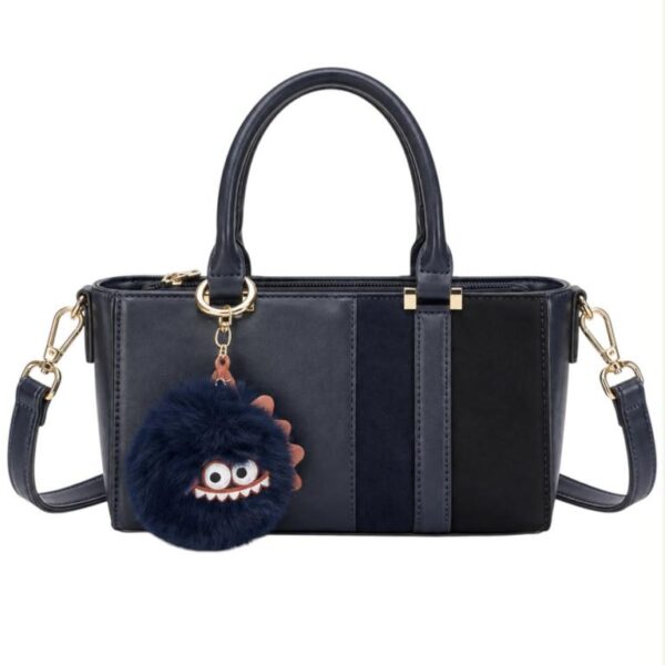 Bolso de Mano Sintético para Mujer con Pompón Decorativo con Cara de Monstruo - Imagen 5
