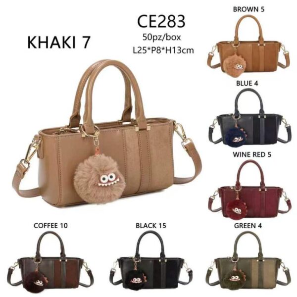 Bolso de Mano Sintético para Mujer con Pompón Decorativo con Cara de Monstruo - Imagen 8
