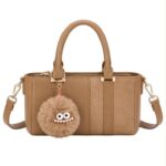 Bolso de Mano Sintético para Mujer con Pompón Decorativo con Cara de Monstruo - Imagen 3