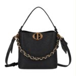 Bolso de Mano Sintético de Mujer con Chapa Frontal y Asa Dorada con Pañuelo Decorativo - Imagen 5