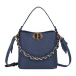Bolso de Mano Sintético de Mujer con Chapa Frontal y Asa Dorada con Pañuelo Decorativo - Imagen 7