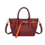 Bolso de Mano Sintético con Tira Frontal Decorativa Multicolor y Neceser Extra para Mujer - Imagen 2