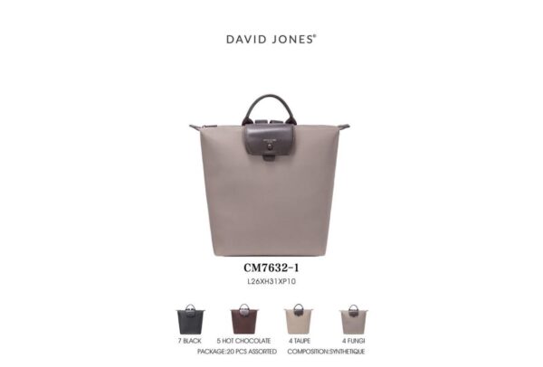Mochila Sintética Bicolor David Jones de Mujer con Gran Capacidad, Solapa Oscura y Cremallera - Imagen 5