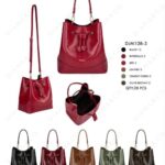 Bolso de Mano en Piel Sintética Tipo Bucket Diana & Co Firenze con Diseño Croco y Cierre de Cuerdas para Mujer