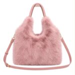 Bolso de Hombro en Pelo Sintético para Mujer con Cierre de Cremallera y Bolsillos Internos - Imagen 2