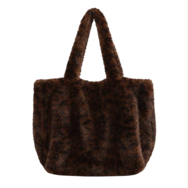 Bolso de Hombro Reversible tipo Tote con Pelito Sintético y Bolsito Extra para Mujer - Imagen 7