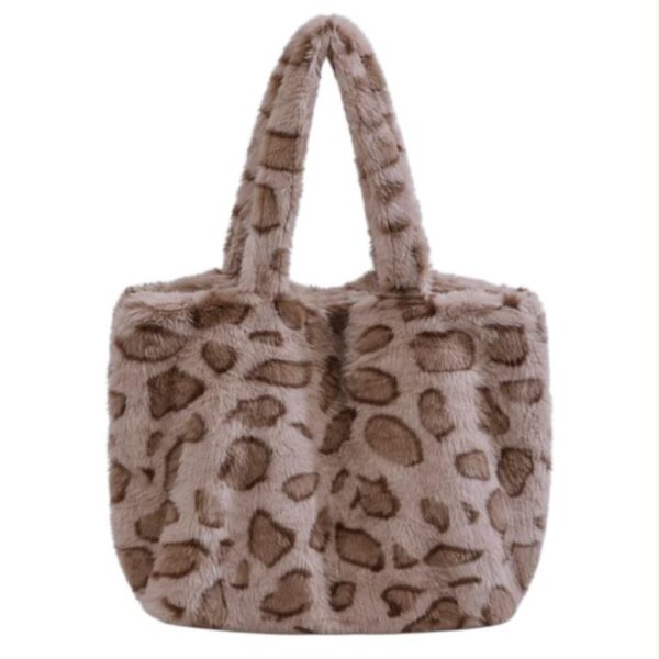 Bolso de Hombro Reversible tipo Tote con Pelito Sintético y Bolsito Extra para Mujer - Imagen 5