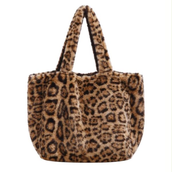 Bolso de Hombro Reversible tipo Tote con Pelito Sintético y Bolsito Extra para Mujer - Imagen 4