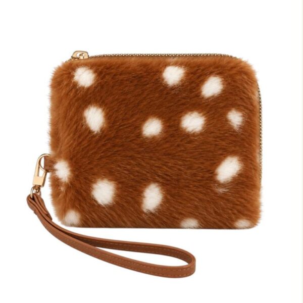 Monedero con Pelo Sintético, Diseño Animal Print y Asa Corta Extraíble para Mujer - Imagen 3