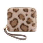 Monedero con Pelo Sintético, Diseño Animal Print y Asa Corta Extraíble para Mujer