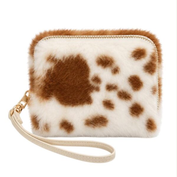 Monedero con Pelo Sintético, Diseño Animal Print y Asa Corta Extraíble para Mujer - Imagen 2