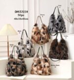 Bolso de Hombro con Pelo Sintético, Diseño Pintas, Gran Capacidad y Cierre de Cremallera para Mujer - Imagen 8