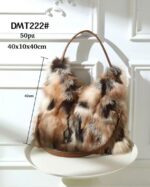 Bolso de Hombro con Pelo Sintético, Diseño Pintas, Gran Capacidad y Cierre de Cremallera para Mujer - Imagen 7