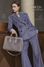 Bolso Maletín de Pelo Sintético para Mujer con Asas Cortas y Cierre de Cremallera - Imagen 2