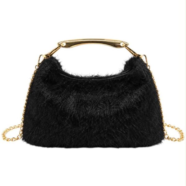Bolso de Mano Sintético con Diseño Flecos Multicolor y Asa Corta Gruesa Dorada para Mujer - Imagen 7