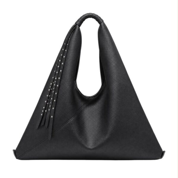 Amplio Bolso Sintético de Hombro con Tiras Largas Decorativas de Tachuelas para Mujer - Imagen 6