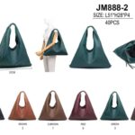 Amplio Bolso Sintético de Hombro con Tiras Largas Decorativas de Tachuelas para Mujer