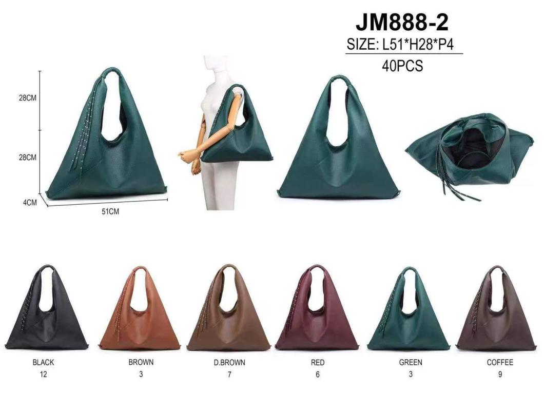 CGJM888-2-All Amplio Bolso Sintético de Hombro con Tiras Largas Decorativas de Tachuelas para Mujer - Imagen 1