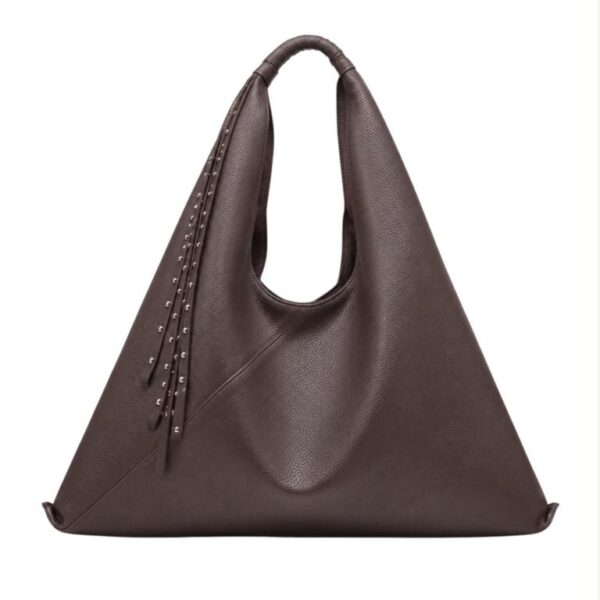 Amplio Bolso Sintético de Hombro con Tiras Largas Decorativas de Tachuelas para Mujer - Imagen 2