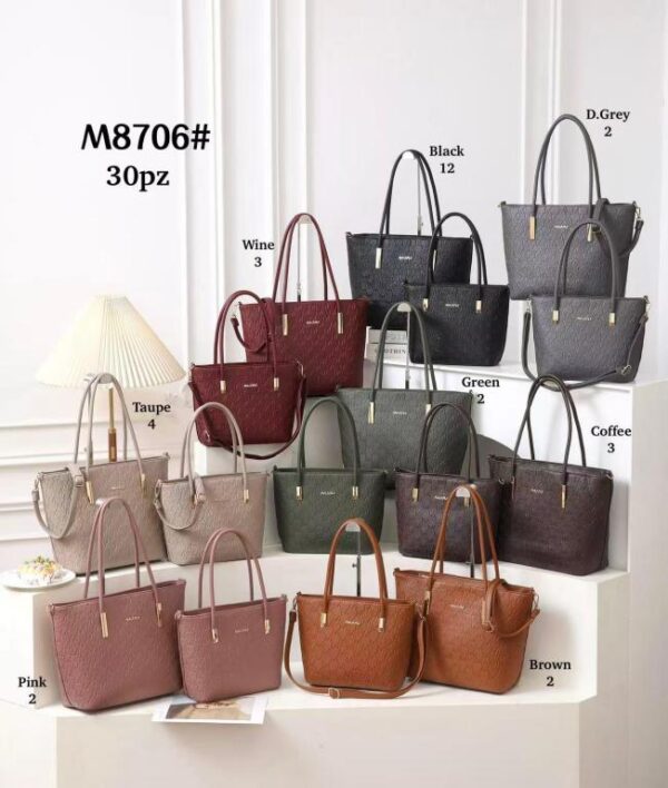 Juego de 2 Bolsos Shopper Sintéticos Maxfly de Mujer con Elegante Diseño y Gran Calidad - Imagen 2
