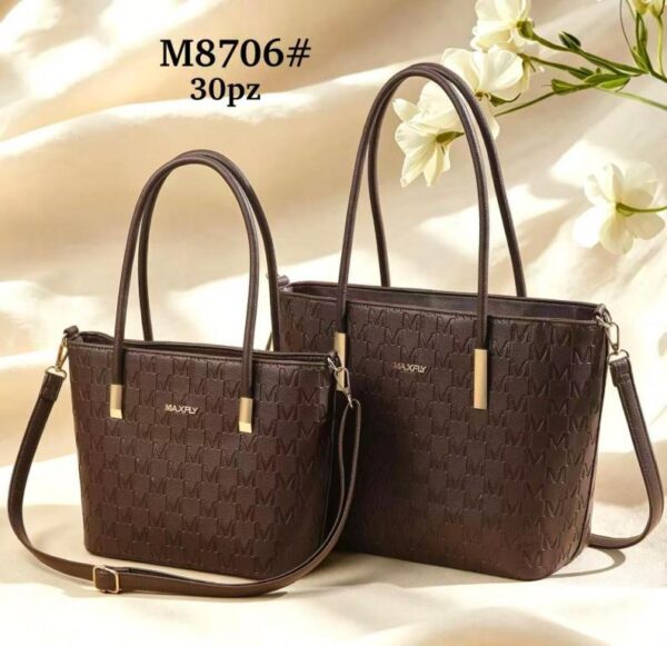Juego de 2 Bolsos Shopper Sintéticos Maxfly de Mujer con Elegante Diseño y Gran Calidad - Imagen 9