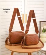 Juego 2 Bolsos Bandolera Maxfly de Mujer con Flecos Decorativos en la Cremallera y Gran Calidad