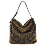 Bolso de Hombro tipo Hobo con Pelo Sintético y Asa Larga Acolchada para Mujer - Imagen 4