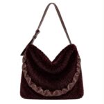 Bolso de Hombro tipo Hobo con Pelo Sintético y Asa Larga Acolchada para Mujer - Imagen 5