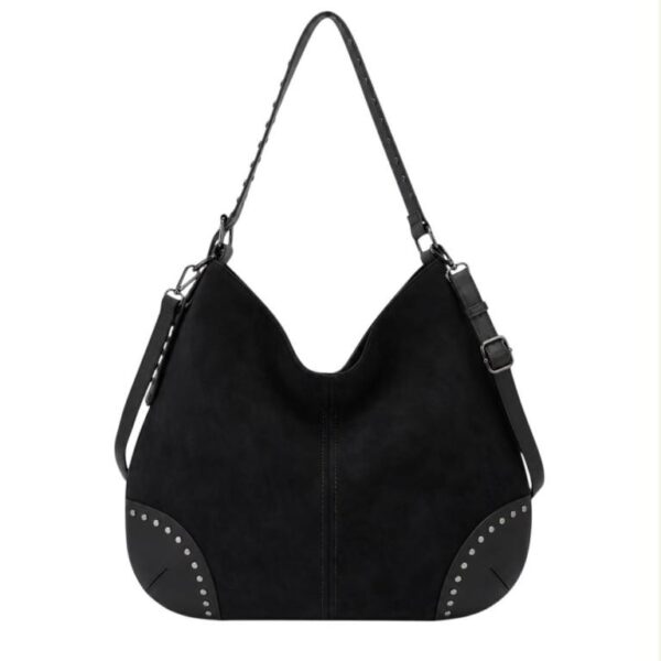 Bolso de Hombro Sintético Hobo con Asa Ajustable y Parte Frontal con Tachuelas Decorativas para Mujer - Imagen 4