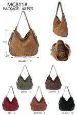 Bolso de Hombro Sintético Hobo con Asa Ajustable y Parte Frontal con Tachuelas Decorativas para Mujer - Imagen 7