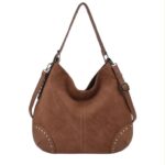 Bolso de Hombro Sintético Hobo con Asa Ajustable y Parte Frontal con Tachuelas Decorativas para Mujer - Imagen 5