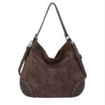 Bolso de Hombro Sintético Hobo con Asa Ajustable y Parte Frontal con Tachuelas Decorativas para Mujer - Imagen 2