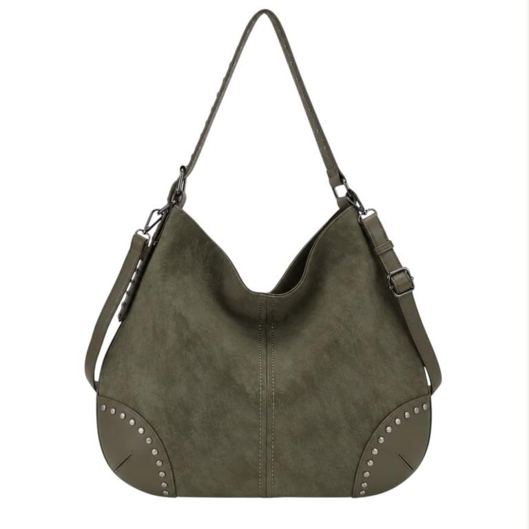 CGMC811-G Bolso de Hombro Sintético Hobo con Asa Ajustable y Parte Frontal con Tachuelas Decorativas para Mujer - Imagen 1
