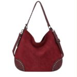 Bolso de Hombro Sintético Hobo con Asa Ajustable y Parte Frontal con Tachuelas Decorativas para Mujer - Imagen 3