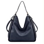 Amplio Bolso de Hombro Sintético Hobo con Asa Ajustable y Laterales con Tachuelas Decorativas Mujer - Imagen 2