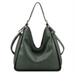 Amplio Bolso de Hombro Sintético Hobo con Asa Ajustable y Laterales con Tachuelas Decorativas Mujer - Imagen 4