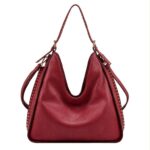 Amplio Bolso de Hombro Sintético Hobo con Asa Ajustable y Laterales con Tachuelas Decorativas Mujer