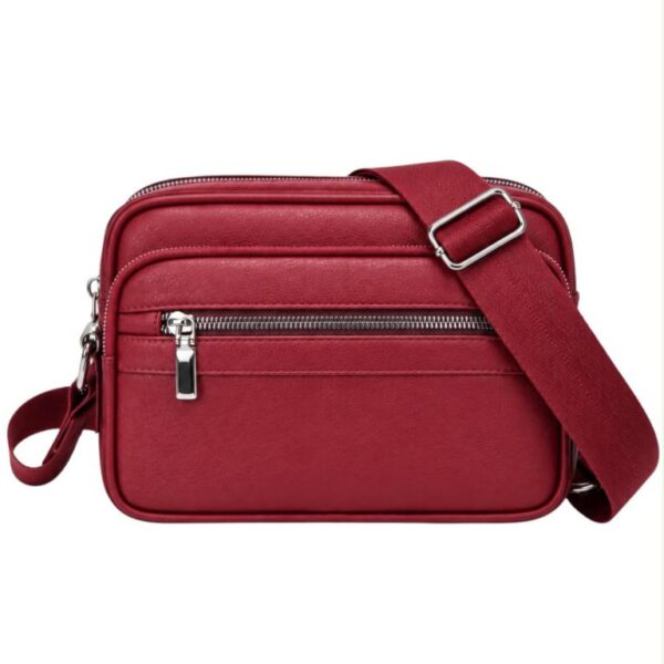 Bolso Bandolera Sintético de Mujer con 4 Bolsillos con Cierre de Cremallera y Colores Lisos - Imagen 2