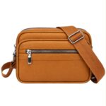 Bolso Bandolera Sintético de Mujer con 4 Bolsillos con Cierre de Cremallera y Colores Lisos