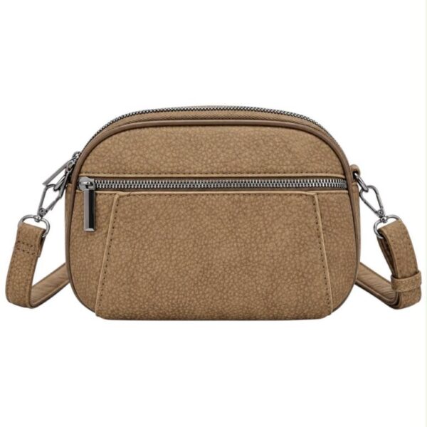 Bolso Bandolera Sintético con 5 Bolsillos con Cierre de Cremallera y Colores Lisos para Mujer - Imagen 7
