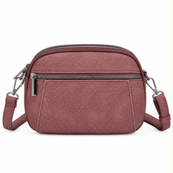 Bolso Bandolera Sintético con 5 Bolsillos con Cierre de Cremallera y Colores Lisos para Mujer - Imagen 4